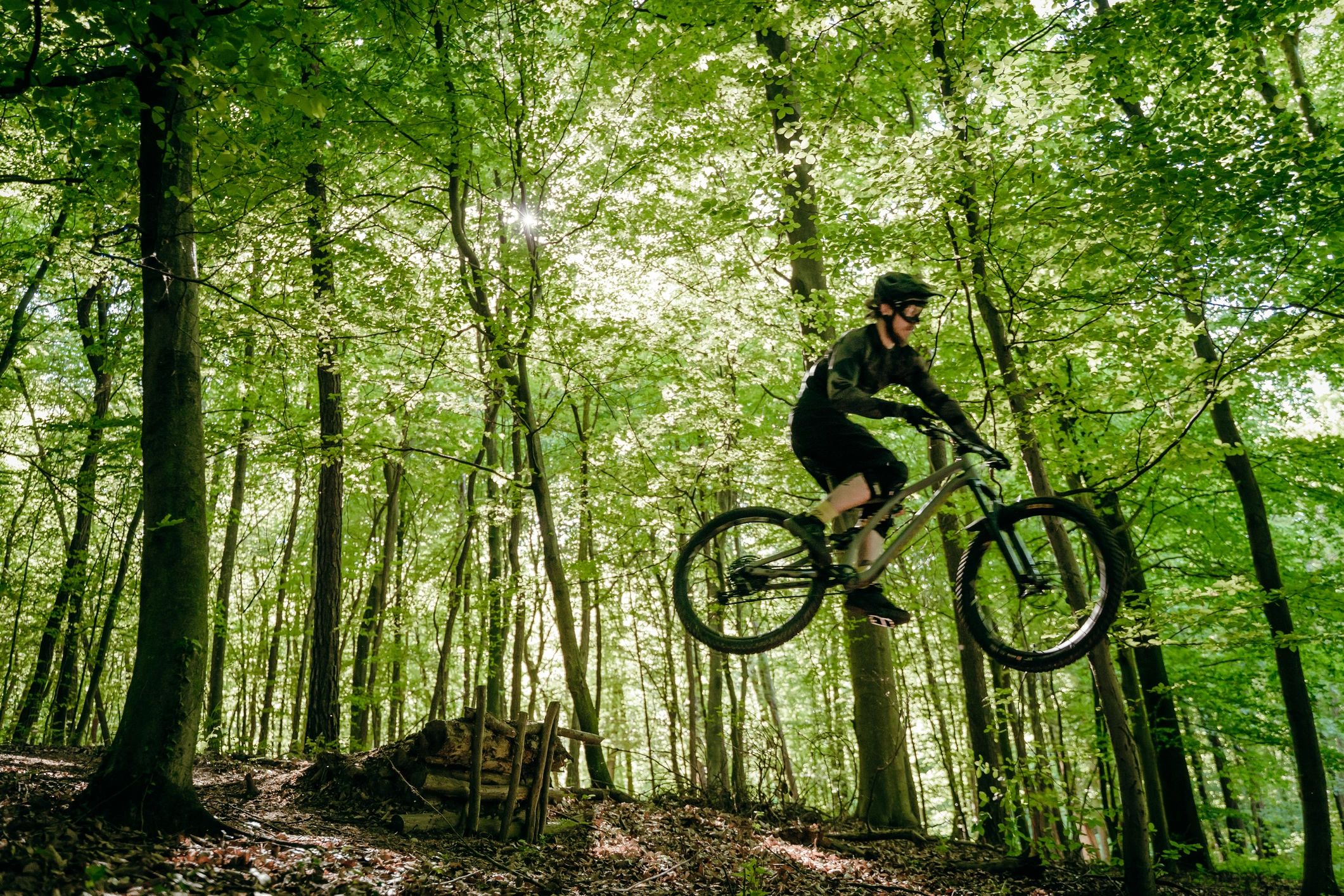 Off-road rider in action